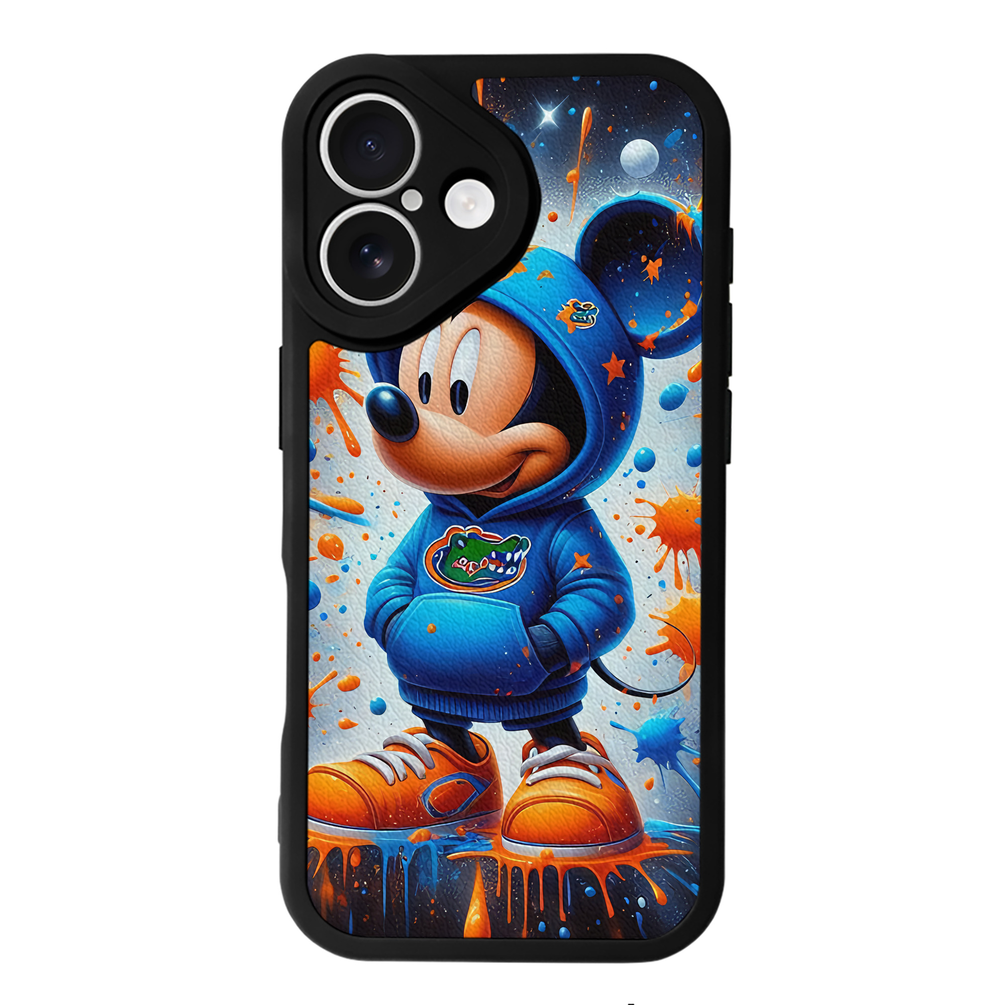 （画像用） ミッキーマウス Mickey Mouse 【iPhone 16シリーズ対応】シリコンスマホケース（レザー調） 材質：シリコン